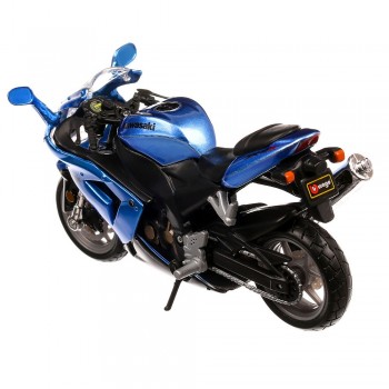 Machetă moto Bburago [1:18] - Kawasaki Ninja ZX-10R - Blue Metallic